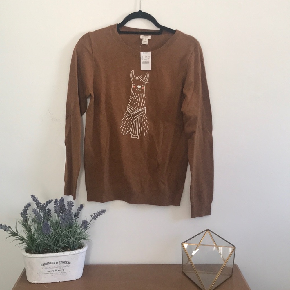 Llama Embroidered Sweater